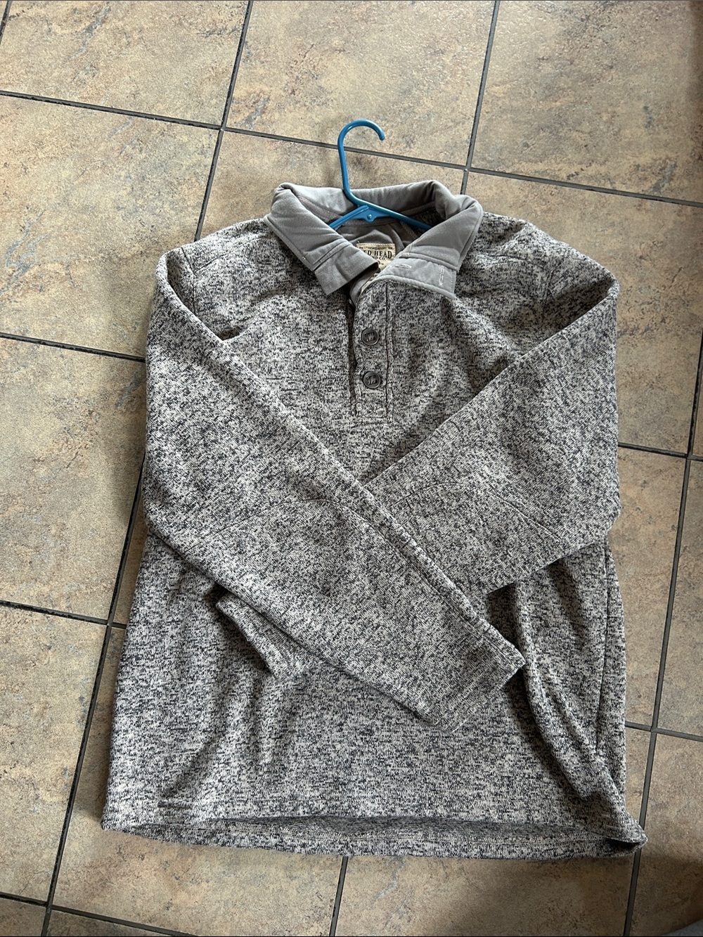 Red head men’s Pullover Henley Sweater